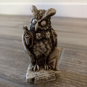 Brown & White Resin Owl Decorative Figurine‎ Scholar